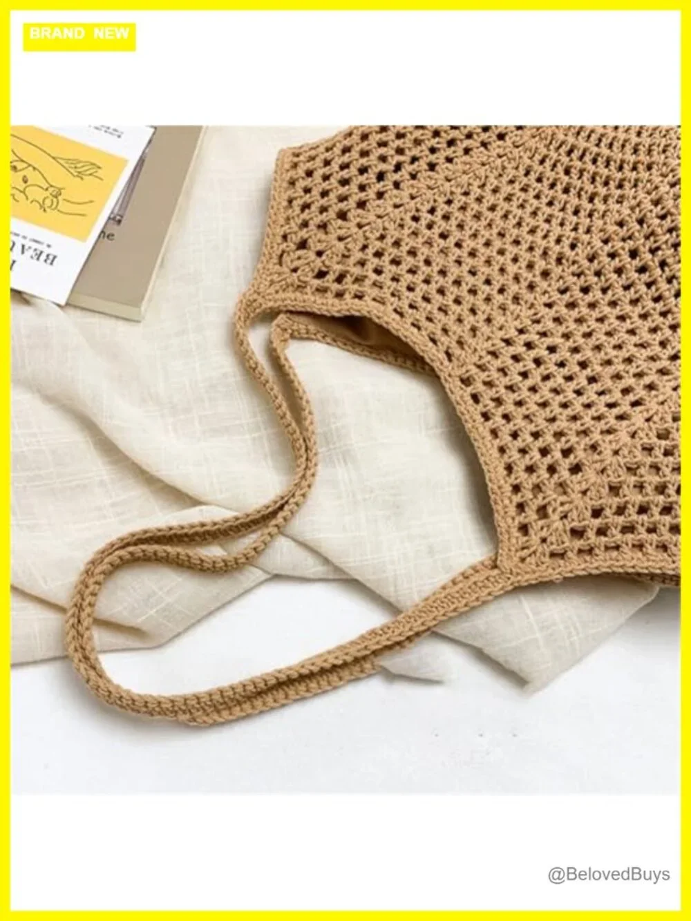 Large Crochet Woven Hobo Shoulder Tote Beach Vacation Bag